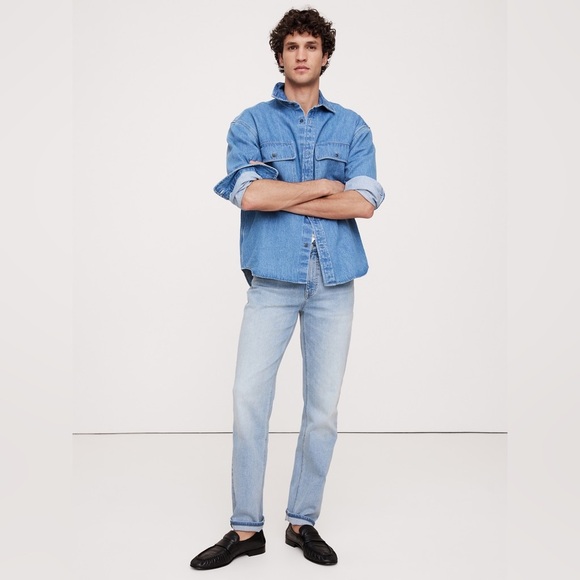 Banana Republic Slim LuxeTraveler mens jeans 40 x 32 NWOT light wash Spring - Picture 15 of 16